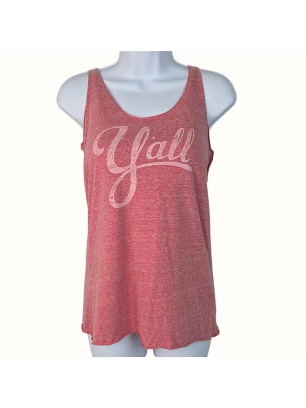 Lady Y'all Heather Pink Sleeveless Racerback Graphic Tank Top Women's SIze Large